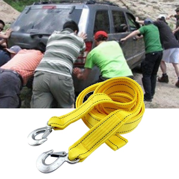 Højstyrke 5 Tons Nylon Trækrem med Krog - 13ft Længde til Biler, Lastbiler og Offroad Køretøjer