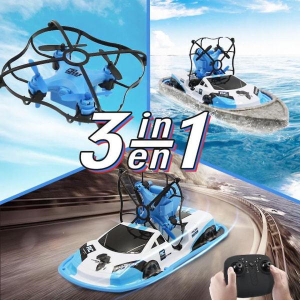 Gw123 Rc Mini Drone Boat Auto Circuit Vehicle Helikopteri Drone Remote Poika Tyttö Kaukosäädin Lelu | Rc-sukellusvene (sininen)