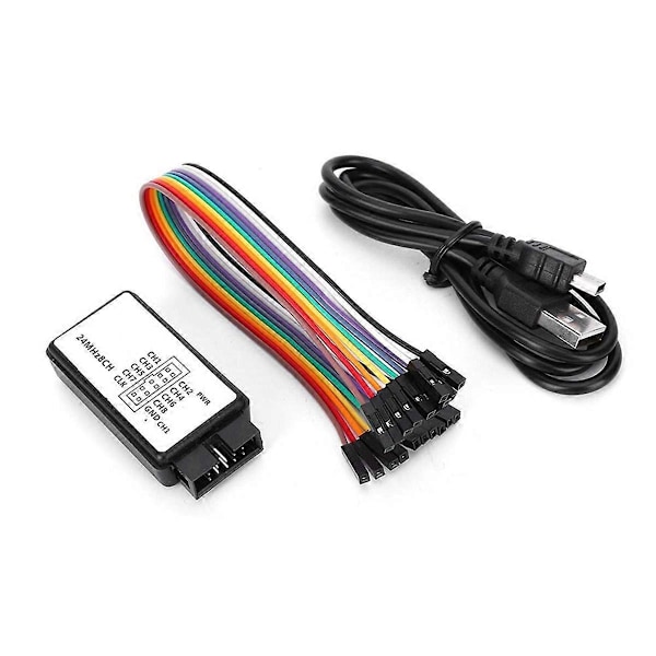Logikanalysator 24MHz Logikanalysator Enhet USB Logikanalysator Enhetssats Mini Digital Fickstorlek 8 Kanals Ingångsminne