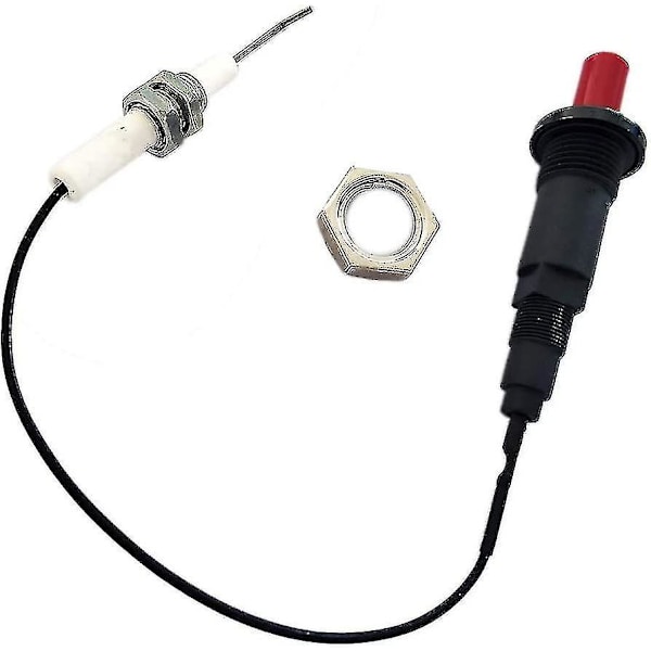 2-pakks Piezo-tenner for gassgrill med trykknapp, universal gjengede keramisk elektrode, 30 cm
