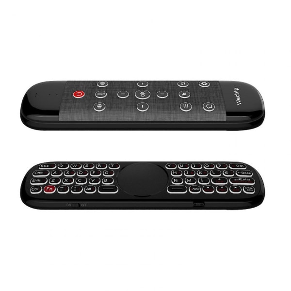 Zyf Z10 2,4g bakgrundsbelyst luftröstfjärrkontroll med trådlöst tangentbord, pekkort, anti- power, för tv-box, smart tv | Fjärrkontroll (svart)