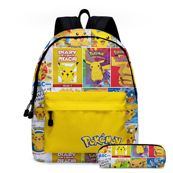 Ny tegneserie Pikachu barneskole og ungdomsskole ryggsekk todelt sett