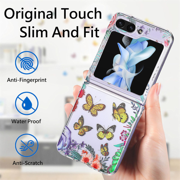 Z Flip 5 case, perhoskirkas söpö design-kuvioinen kova PC-iskunkestävä case Samsung Galaxy Z Flip 5:lle