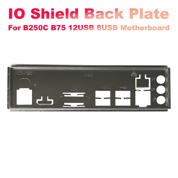 2x I/o Shield Bakplate For B250c B75 12usb B75 8usb Mining Hovedkort Io Baffel Chassis Brakett