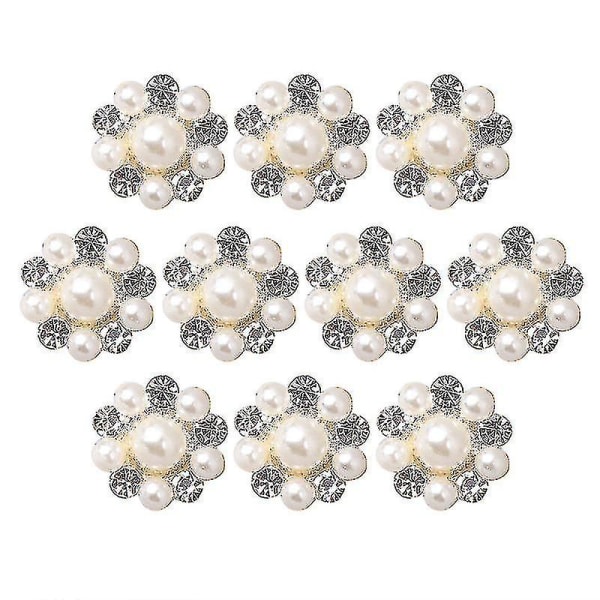 10 stk Udsøgte knapper gør-det-selv-tilbehør Legering Diamantbelagte blomsterformede knapper Dekor Kreative smykker Dekorative forsyninger til kvinder Dame