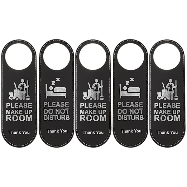 5 stk. "Please Do Not Disturb" Dørskilt Dobbeltsidet Dørknapskilt "Please Make Up Room" Skilt