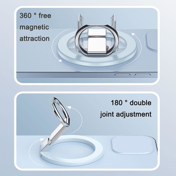 Magneettinen puhelinteline Yhteensopiva, irrotettava metallinen tukijalka 360 Kannettava magneettinen puhelimen pidike