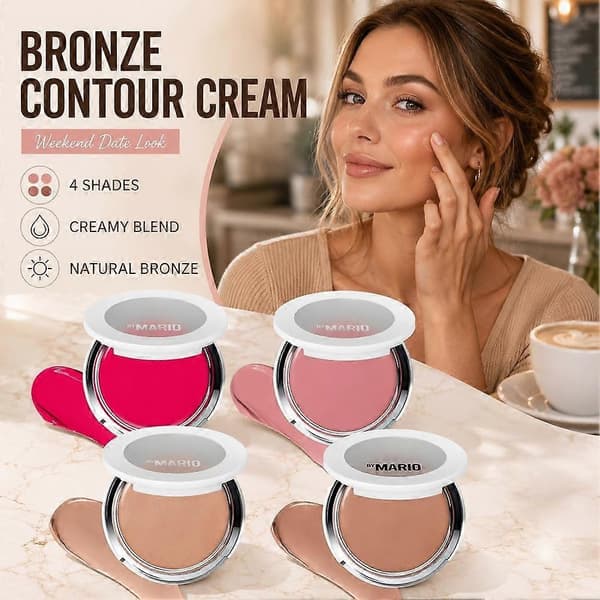 Makeup By Mario Bronzer Cream - Sömlös blandning, professionell kompakt Light Medium