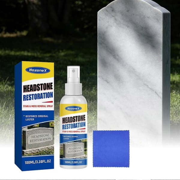 Renserspray til gravsten, effektiv plet- og mosfjerner til gravsten, rengøringsmiddel til granit- og marmormindesten 2pcs