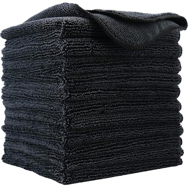 Premium Mikrokuitu Puhdistusliina, 30 X 30 Cm (12 Pakkausta) (musta)