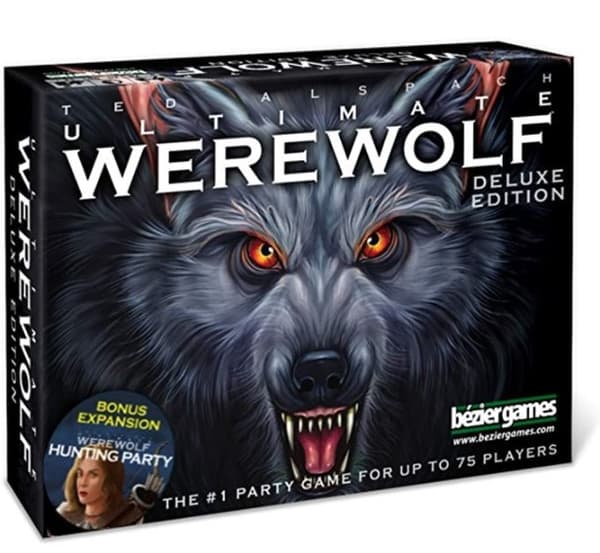 Engelsk versjon av brettspillet One Night Ultimate Werewolf Werewolf head