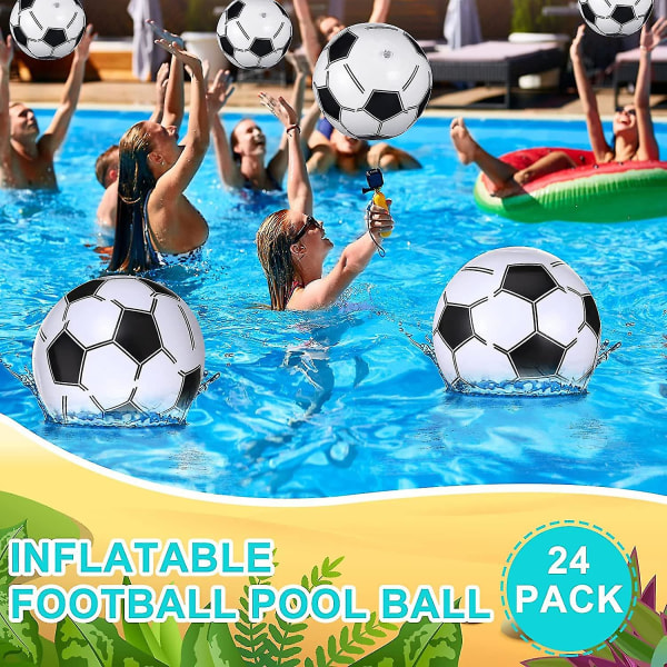2023 24 delar uppblåsbar fotboll för barn 16 tum fotboll badbollar Fotbollsfest gynnar sommarpool strandspelleksaker för flickor Pojkar Sport ute