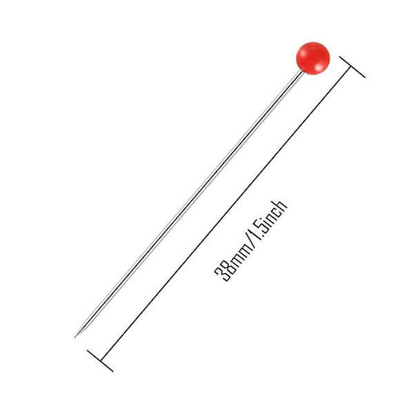 Dhrs 1000 Stykker 10 Farver Syningspinde 38mm Multifarvet Glaskuglehovedspinde Med Syning Seam Rip