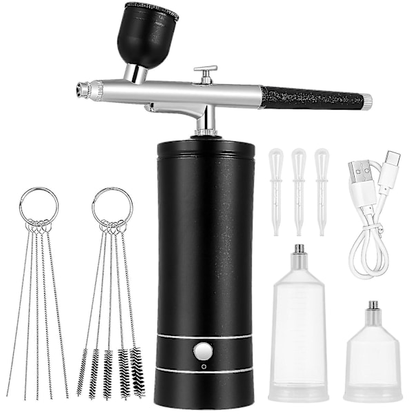 1 sæt trådløs airbrush-kit airbrush-kompressor negle-airbrush-maskine airbrush-malingssæt