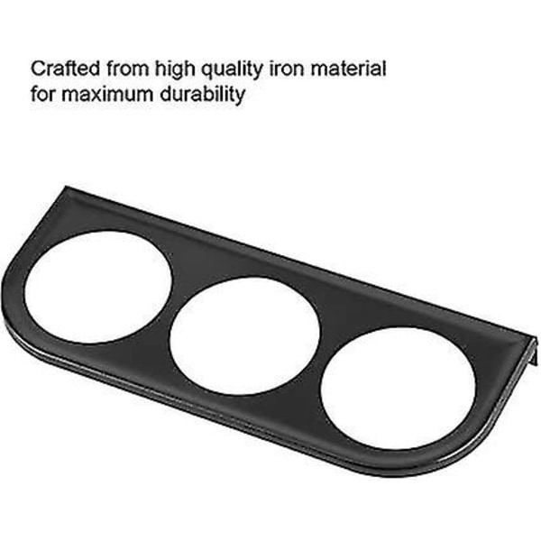 Målerholder, 52mm/2 tommer 3-huls Trippel Instrumentpanel Skall Måler Monteringsbeslag Bil Instrumentbræt Meter Jernholder (1 stk sort)