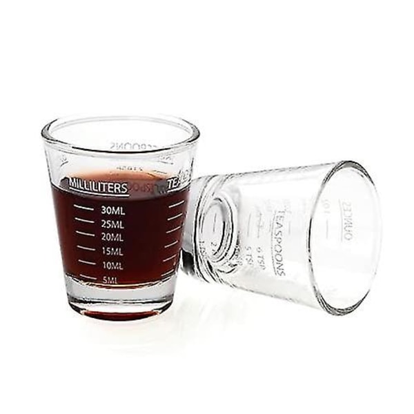 30 ml vinglas med våg - set med 2 | Klara rödvinsglas för bakning, måttkopp, ounce M
