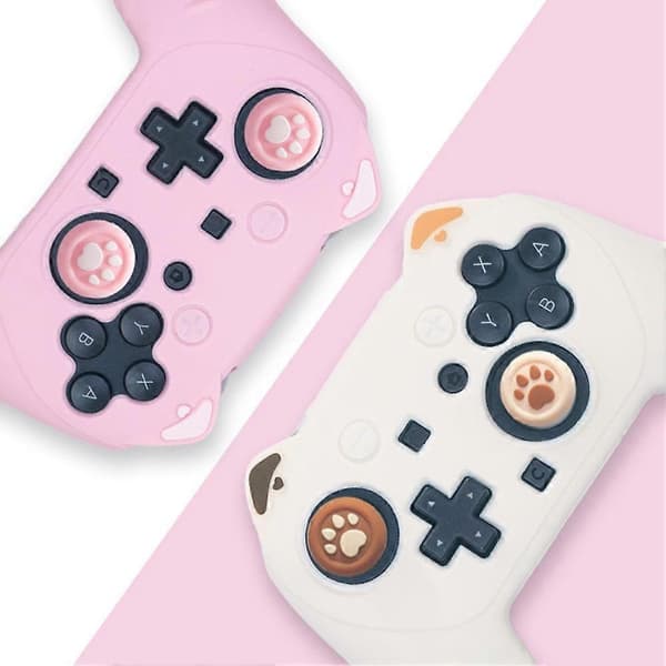 Til Switch 2 Pro Game Controller Cover%2C Beskyttelsesetui/ L9W9 white and pink one set