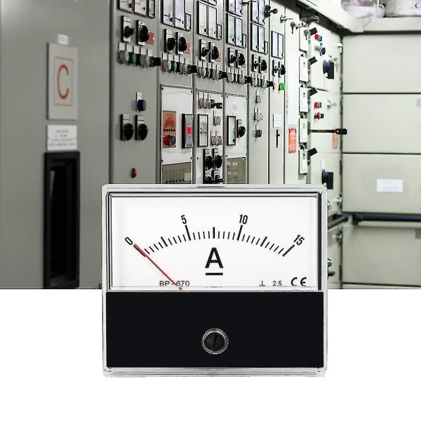 Analog ström Panelmätare Amperemeter Mätare Klass 2.5 Noggrannhet DC 0-15A Analog Amperemeter Ampere