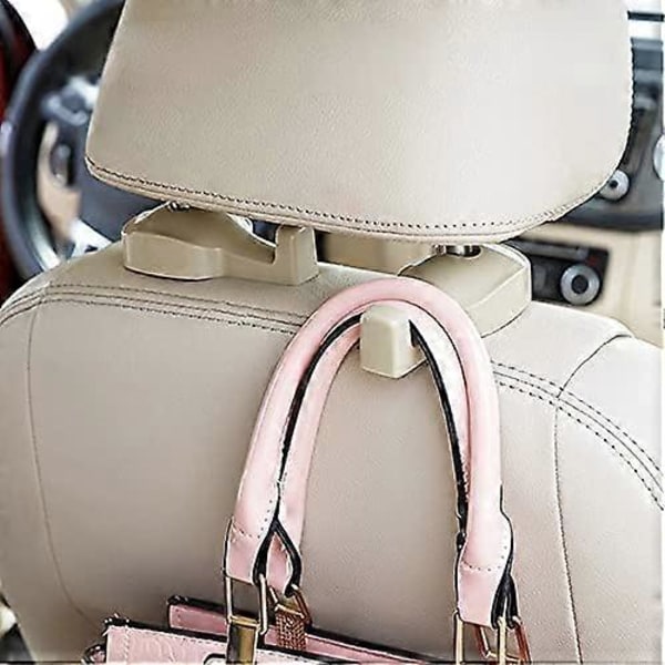 Yleiskäyttöinen koukku auton istuimen niskatukeen, käsilaukulle, kangaskassille (Beige - 2 kpl)-PHWJ