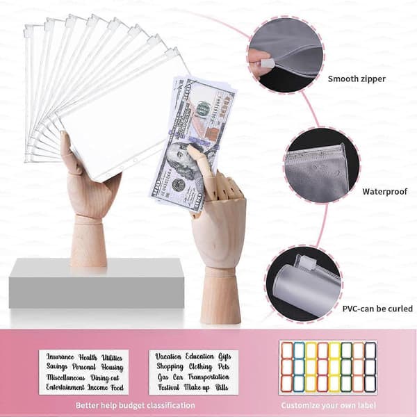 Budget Binder A6 Budget Planner Penge Organizer pink Finans Tracker Opsparings Notesbog