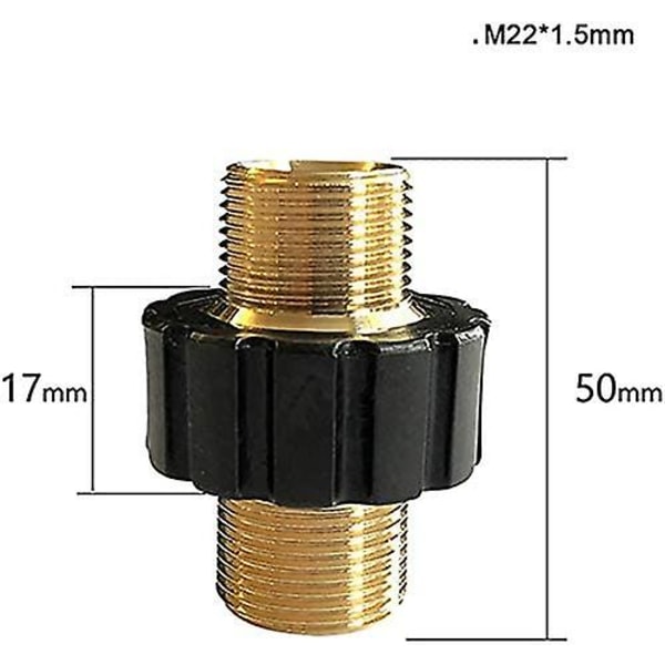 Slangehurtigkobling, M22 x 1,5 Dobbelt Han-Trykvaske Adapter Kompatibel Karcher HD & HDs Trykvaske (14 mm Diameter)