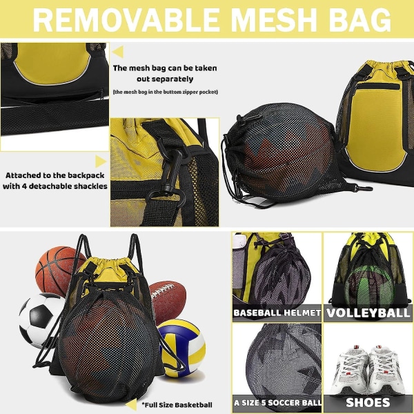 Drenge og piger Fodboldtaske med snoretræk Basketballrygsæk, Fodboldstøvletaske til mænd Rebsæt Foldbar Volleyball Pe Bag Sportstaske