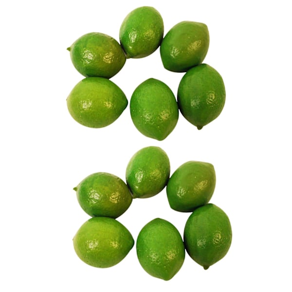 12 stk. Realistiske Kunstige Plast Lime Sitron Frukt Mat Falsk Hjemmedekor