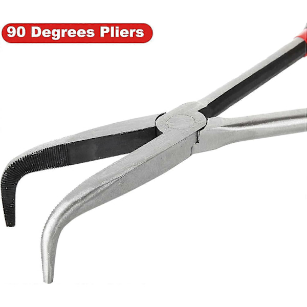 Tang og tangsæt med 11 tommer/28 cm spidstang, sæt med 4 lange spidstænger, lige lange spidstænger, 45 graders tang, 90 graders spidstang