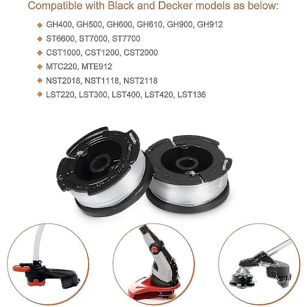 Dhrs 3/4/6 kpl Vaihdettavat Sopivat Black+decker Af-100 Trimmeri Linjan Kelat