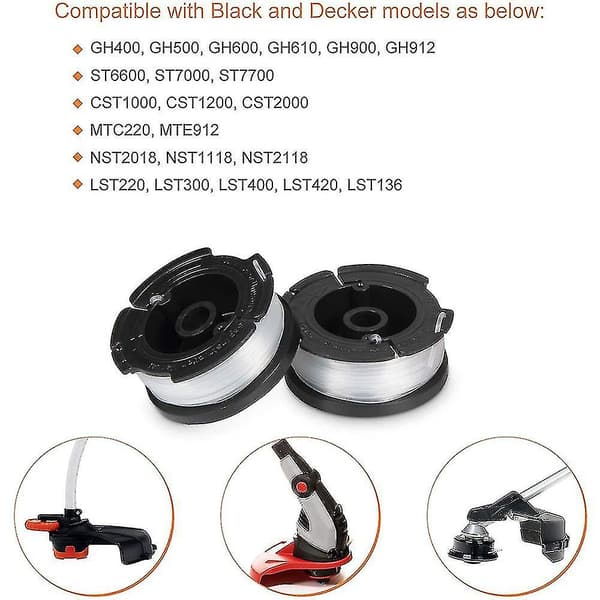 Dhrs 3/4/6 stk Utskiftbare Spoler til Black+decker Af-100 Trimmerlinje