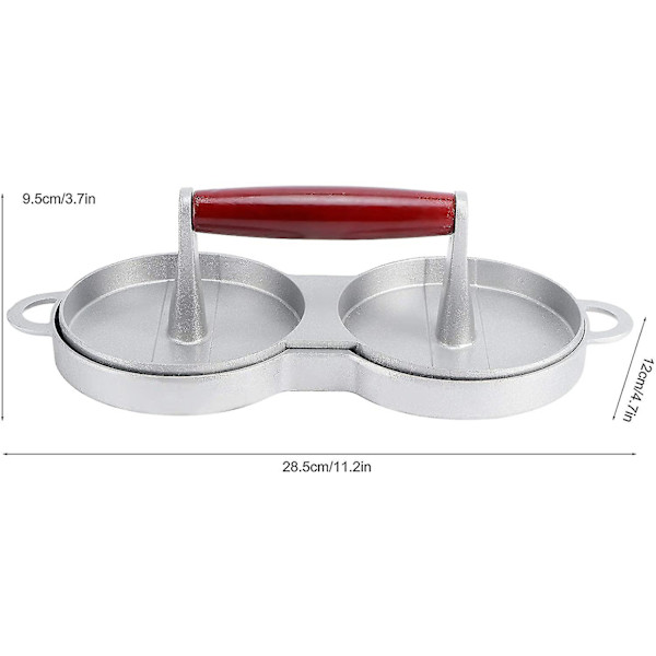 Burgerpresse, rustfrit stål, justerbar burgerpresse, non-stick belagt patty ny