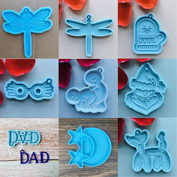 DIY Kiiltävä Kiiltohärkä Balonki Avaimenperä Charms Muotti Hartsi Epoksi Korut