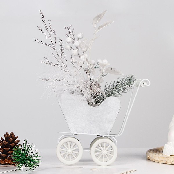 Trähusbil Blomkruka Hantverk Dekorationer Jul Dekorationer Simulering Frukt Blomsterarrangemang Behållare