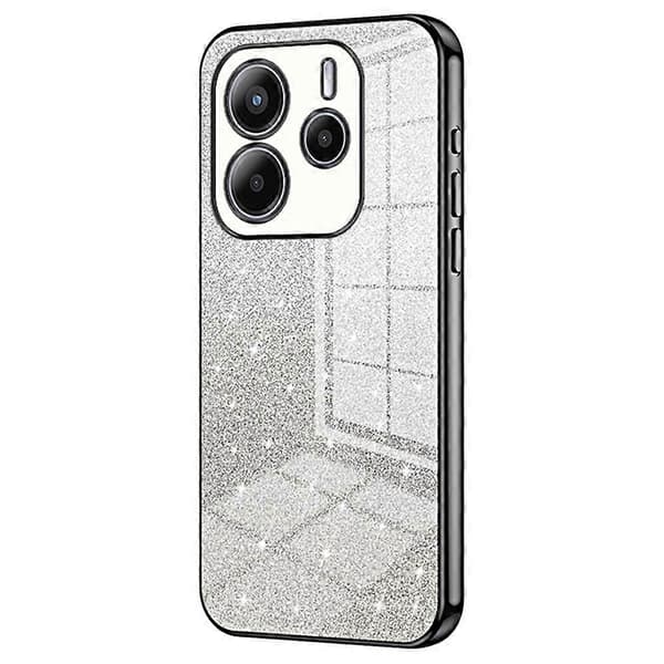 Elektroplettering Gradient Glitter TPU Telefoncover til Xiaomi Redmi Note 14 4G (163.25mm) - Sort
