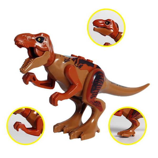 8 stycken Jurassic World Dinosaur Tyrannosaurus Rex Figur Byggleksaker Bästa Barnpresenter