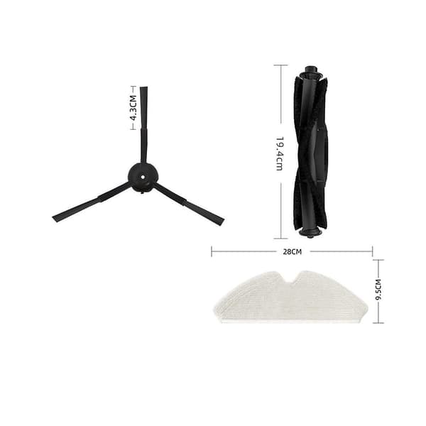 Reservedele til robotstøvsuger For M7 Pro / S31 / Q6 / V980 Plus - Hovedbørste, Moppklud
