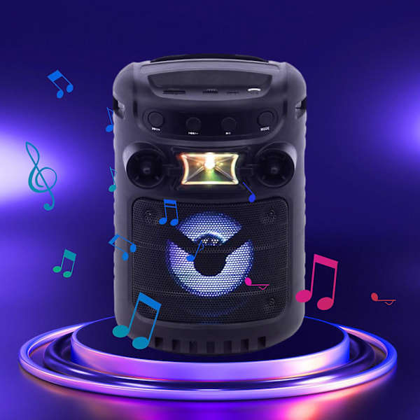 Bluetooth-kaiutin Bluetooth-kaiutin, Ulkokäyttöön sopiva kannettava stereokaiutin värillisillä juoksevilla valoilla, Kannettava ministereakaiutin karaoke-tuella