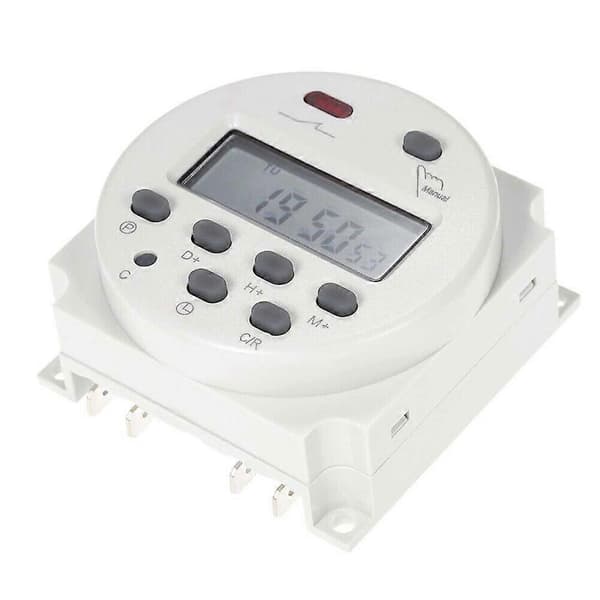 CN101A DC 12V 16A Digital LCD Strøm Programmerbar Timer Tidsrelébryter Hvit Fk