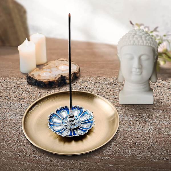 Røgelsesholder Lotus Røgelsesbrænder Røgelsesholder Messing Røgelsesholder Imitation Kobber Legering Røgelsesplade Røgelsespind Røgelse Husholdning Til Buddha