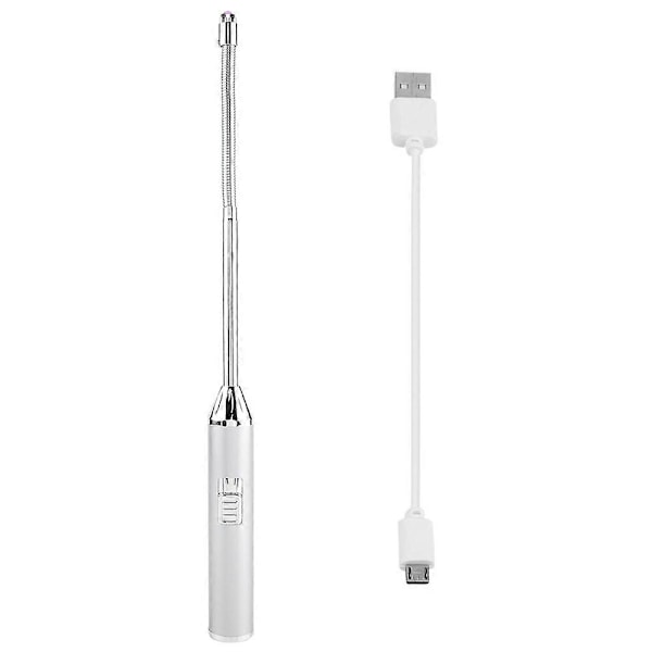 USB Laddningsbar BBQ Pulsljusare Elektrisk Tändare Halv Flexibel Slang Utomhus (Matt Silver)