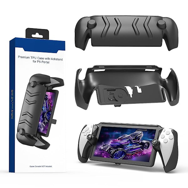 Heltäckande skyddande fodral kompatibelt med Playstation Portal Remote Player, mjukt Tpu halkfritt fodral med stativ för Ps Portal