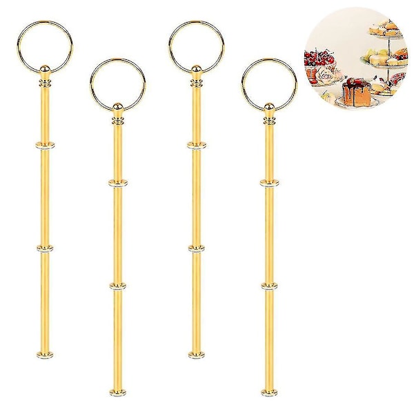4 sæt 3-etagers kagefad hardware - Etagere hardware - Dessert serveringsfad stativ håndtag fittings til kagefade