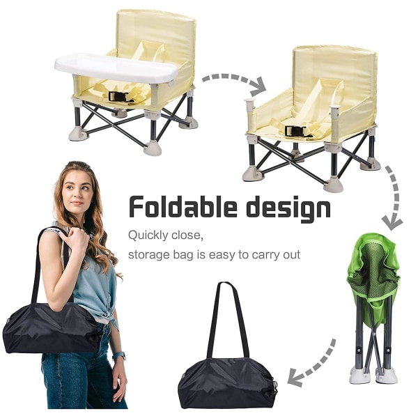 New Arrive Portable Baby Seat Travel| Kompakt fold med stropper for innendørs/utendørs bruk| Flott for camping, strand, plen |småbarn, barn