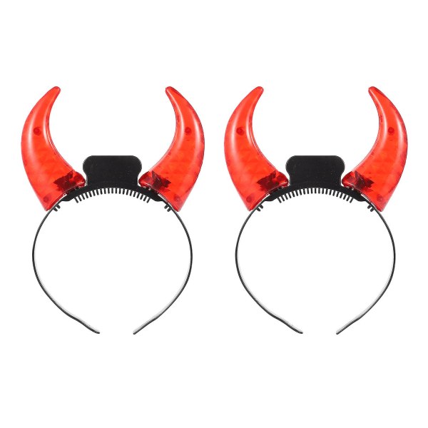 2 kpl Goth Vaatteet Demon Horns Pääpanta Led Devil Horn Korvat Päänauhat Glow The Dark Supplies