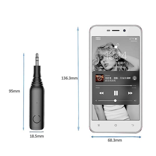 Bluetooth 5.0 Sender og Mottaker Aptx Hd 3.5mm Jack Adapter