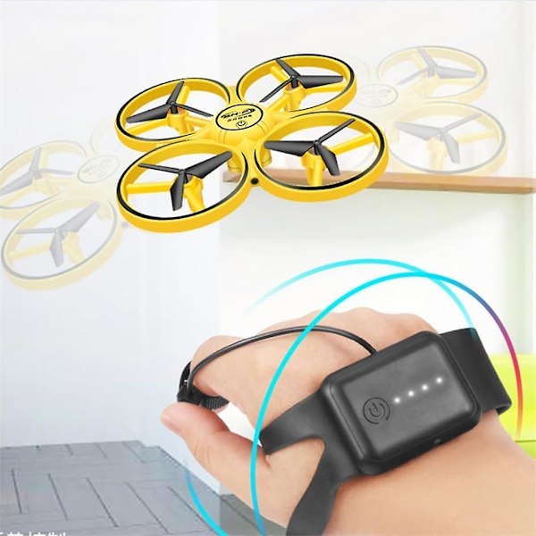 Gestkontrolldrönare, 360 Flips Gestkontrolldrönare Rc Quadcopter Flygplan Hand Sensor Drönare Med Smart Watch Kontrollerad Present Till Barn