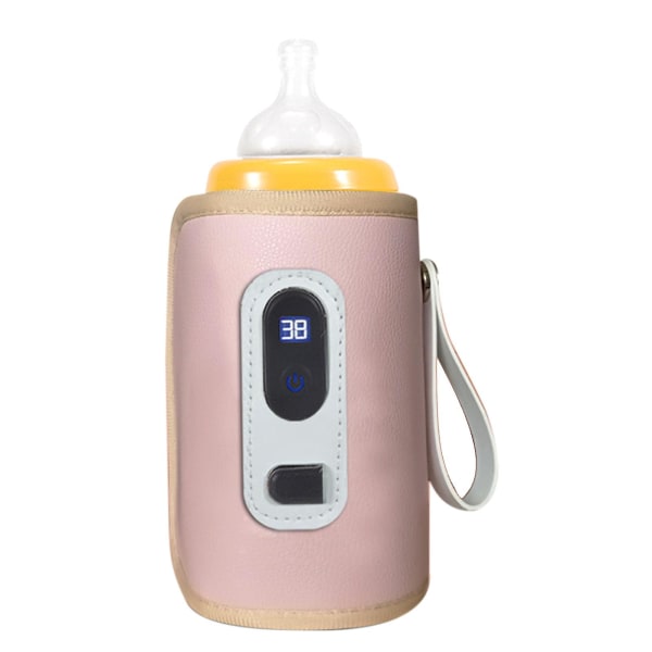 Usb babyflaskevarmer LCD-skjermtemperatur Justerbar presis oppvarming Vanntett bærbar melkeflaskevarmer