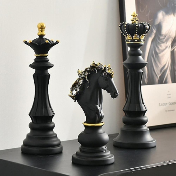 International Chess Creative Ornament Resin Skulptur King Knight Hjemmekontordekorasjon