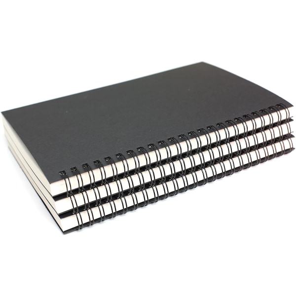 -Mjukt cover Spiral Sketchpad Notebooks - Paket med tre - 8,25 tum x 5,5 tum - 100 sidor, 50 ark - Perfekt för resor