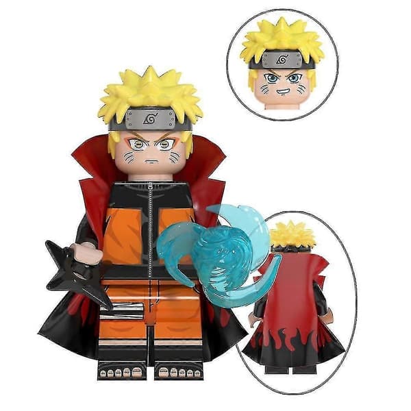8-delt anime ninja mini actionfigurer, byggesett for samling